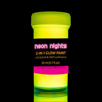 Juego de pinturas acrílicas 2 en 1 que brillan en la oscuridad por neon nights – brilla en la oscuridad y bajo la luz ultravioleta – Juego de 8 pinturas de neón autoluminosas para Halloween – Calidad premium alemana – fosforescente - Arteztik
