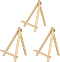Caballete de madera de pino natural de 9.5 pulgadas de alto, ajustable, soporte para pantalla de pintura, portátil, para fotos, teléfono, iPad, decoración artística, trípode, 3 unidades - Arteztik
