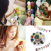 60 brochas planas para palés de pintura con 5 paletas redondas para niños, pinceles de pintura para niños, pinceles de nailon, cepillo pequeño, pintura acrílica, acuarela, pintura para artistas, pintura, fiesta, aula - Arteztik
