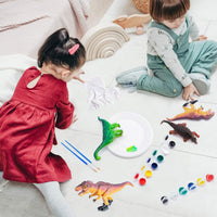 Kit de pintura de dinosaurios para niños – 8 juguetes de dinosaurio de pintura para niños + 5 acuarelas + 4 cepillos + 8 platos de pintura, juego de pintura de dinosaurio 3D, artes y manualidades para niños – Pinta tus propias manualidades de dinosaurio - Arteztik
