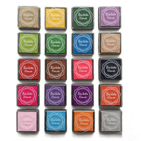 Akak tienda Craft almohadilla de tinta sellos color de pareja de bricolaje, 20 piezas/set surtidos color arco iris de dedo almohadilla de tinta goma de dedo sello de impresión, papel, madera tela - Arteztik

