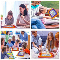 2 unidades de tamaño mediano magnético Doodle tablero de dibujo de juguete para niños y niños pequeños – Colorido grabado magnético borrable un boceto escritura almohadilla de dibujo con pluma mágica regalo clásico para niños niñas fiesta de cumpleaños - Arteztik
