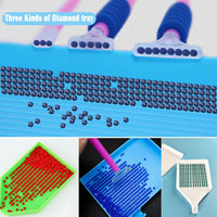 SENHAI 75 piezas 5D Diamantes Herramientas de pintura, kits de accesorios con caja de bordado de diamante, rodillo de pintura y otras herramientas para adultos y niños - Arteztik
