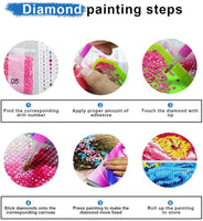 Kit completo de pintura de diamante para adultos con diamantes redondos 5D, kit de pintura por número, arte con diamantes de imitación bordados, elefante (13.8 x 17.7 in) - Arteztik
