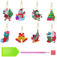 Cieovo - 8 llaveros de Navidad con diamantes de imitación, diseño 5D - Arteztik
