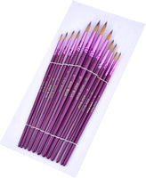 12 unidades de brochas púrpuras, finas y artísticas para pintar Mudder para pinturas en acrílico, en acuarela y pinturas al óleo - Arteztik
