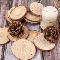 CEWOR - Rebanadas de madera natural, 68 piezas de 6,4 a 2.7 in, kit de madera sin terminar con agujeros de madera para adornos de Navidad, manualidades, manualidades, decoración rústica de boda - Arteztik
