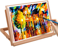YOTINO 2 ángulos (30 ° y 60 °) mesa de escritorio de madera ajustable para dibujo, tablero de bosquejo de madera tamaño 16.5 "x12.6" x 2.4", para dibujo, dibujo, pintura, caballete con fuerte apoyo - Arteztik
