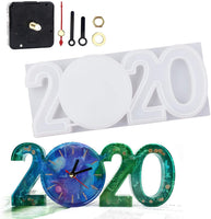 LET'S RESIN 2020 - Moldes de silicona hechos a mano para reloj de resina epoxi, diseño de reloj de decoración del hogar, equipado con mecanismo de movimiento del reloj - Arteztik
