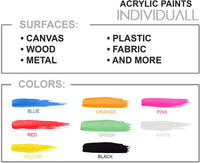 Juego de pinturas acrílicas premium por individuall, 8 pinturas acrílicas de grado profesional, suministros de arte fabricados en Alemania, juego de pintura acrílica con colores vivos, ideal para pintura en lienzo - Arteztik

