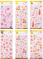 Kinteshun Sakura - Pegatinas para álbumes de recortes, estilo japonés, autoadhesivas, decorativas con flores de cerezo (6 unidades con diferentes patrones) - Arteztik
