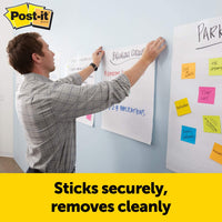 Post-it Super Sticky Mini caballete Pad 15 x 18 pulgadas, 20 hojas/almohadilla, 1 cojín, papel blanco Premium autoadherente, ideal para profesores virtuales y estudiantes (577SS) - Arteztik

