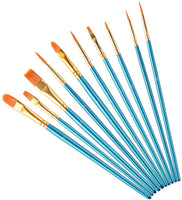 Pinceles de pintura para pintura acrílica, juego de pinceles de nailon para pintura de acuarela, pintura de aceite, cara, uñas, cuerpo, arte, modelo, azul - Arteztik
