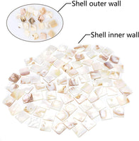 Tueascallk 300 piezas de mosaico natural de madreperla para decoración del hogar y manualidades hechas a mano, 0.8 pulgadas de largo x 0.8 pulgadas de ancho x 0.06 pulgadas de profundidad - Arteztik

