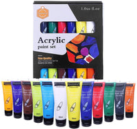 Juego de pintura acrílica para pintar, 24 colores acrílicos vibrantes de 0.7 fl oz para lienzo, madera, tela, cuero, cartón, papel y manualidades - Arteztik
