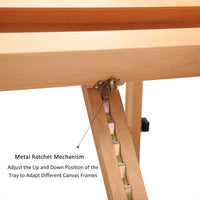 Caballete grande de madera de haya maciza con marco en forma de H de Meeden, caballete de artista ajustable con inclinación movible, soporte de caballete para pintura de suelo, sostiene arte en lienzo de hasta 48 pulgadas - Arteztik
