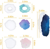 Supkiir moldes de resina de silicona, 6 unidades de moldes de resina epoxi para posavasos, cuencos, tapetes, joyas, platos, decoración del hogar - Arteztik
