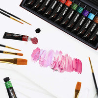 Mancola Art Supplies Acrylic Paint Set - 24 Colors in Tubes(12ml, 0.4 oz) Non Toxic Non Fading,Rich Pigments for Painters, Adults & Kids, Ideal for Canvas Wood Clay Fabric Ceramic Craft Supplies - Arteztik
