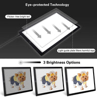 Tablero de luz LED A4 para pintura de diamantes, caja de luz magnética ultrafina con alimentación USB para artistas, dibujos, deshierbas, vinilo, bricolaje, pintura de diamantes, dibujo, tatuaje, animación, diseño - Arteztik
