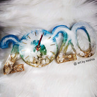 LET'S RESIN 2020 - Moldes de silicona hechos a mano para reloj de resina epoxi, diseño de reloj de decoración del hogar, equipado con mecanismo de movimiento del reloj - Arteztik
