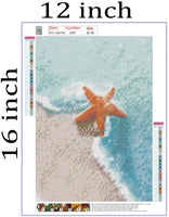 TWBB - Pintura de diamante 5D para adultos, pintura completa con diamantes para hacer tú mismo, kits de arte de diamante para adultos, estilo de pintura al óleo de playa (vida en la playa) (estrella de pescado) - Arteztik
