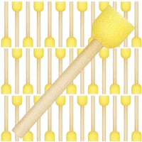 Juego de 40 esponjas redondas de espuma, pincel de pintura, mango de madera, cepillo de espuma, herramienta de pintura para niños (0.5 in) - Arteztik
