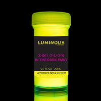 Pintura luminosa 2 en 1 brillante en la oscuridad y UV negra – Juego de 8 pinturas fluorescentes y autónomas luminosas – Pintura fosforescente – Pintura de neón brillante por individuall - Arteztik
