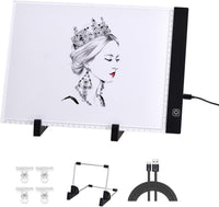 [3 en 1] caja de luz para el rastreo con soporte y clips desmontables, almohadilla de rastreo para la pintura de diamantes, papel de color de agua, tela fina - Arteztik
