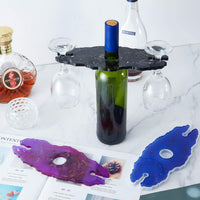 2 piezas de moldes de silicona para copas de vino, moldes de resina y epoxi para hacer posavasos y botellas, bandejas de cristal y moldes de resina - Arteztik
