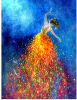 Betionol Kit de pintura de diamantes 5D para niños y adultos, pintura de punto de cruz, perforación completa, kit de pintura de diamantes de imitación de cristal, por números, niña bailando con estrellas, 12 x 16 pulgadas - Arteztik
