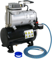 ZENY Pro 1/5 HP Airbrush Compresor de aire Kit de aerógrafo con tanque de 3L y manguera de 6.0 ft multiusos para pulverizar tartas, decoración de tatuajes y manualidades - Arteztik
