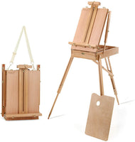 Delta Prime Savings Club - caballete de arte portátil con caja de bocetos de almacenamiento, caballete de pintura ajustable de estilo francés con pallete de madera y correa para el hombro para pintar y dibujar - Arteztik
