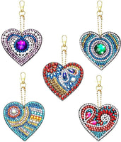 CooCu - Llavero con diamantes de imitación, diseño de mosaico con diamantes de imitación, para hacer taladros decorativos, arte y manualidades, para adultos y niños (corazón) - Arteztik
