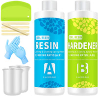 Kit de resina epoxi de fundición y revestimiento transparente para manualidades, joyería, revestimiento, vaso y sobremesa, 16 onzas - Arteztik
