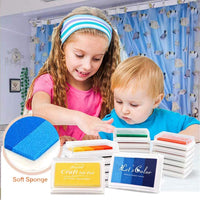Craft - Juego de 12 almohadillas de tinta para sellos lavables para niños, multicolor - Arteztik
