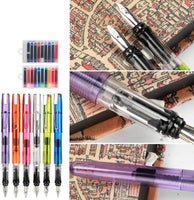 GC Quill MU-07 - Juego de caligrafía (incluye 6 plumas caligráficas con diferentes puntas y 20 cartuchos de tinta) - Arteztik
