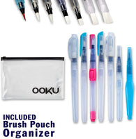 OOKU 7 piezas de pincel y fibra acuarela con el organizador, pinceles para pinturas e inscripciones con acuarelas - Arteztik
