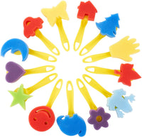 YINASI - Kit de pintura para niños, 31 piezas de esponja de aprendizaje temprano, kit de pinceles para niños pequeños, patrón surtido, incluye delantal impermeable para pintura artística - Arteztik
