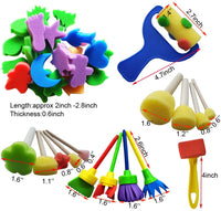 Himeeu 53 piezas de esponjas de pintura, kits de herramientas de arte para niños, herramientas de dibujo para manualidades, esponjas redondas, color al azar - Arteztik
