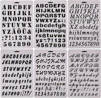 SOKOO juegos de plantillas a escala para dibujar y pintar, plantilla a escala de letras del alfabeto para dibujar y pintar para hacer un álbum de recortes, tarjetas y proyectos de artesanía, 6 unidades - Arteztik
