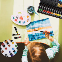 Mancola Art Supplies Acrylic Paint Set - 24 Colors in Tubes(12ml, 0.4 oz) Non Toxic Non Fading,Rich Pigments for Painters, Adults & Kids, Ideal for Canvas Wood Clay Fabric Ceramic Craft Supplies - Arteztik
