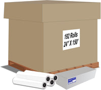 Alliance CAD rollos de papel, 24" x 150', 96 brillante, 20 lb – 4 rollos por caja – rollos de tinta Jet Bond con núcleo de 2" - Arteztik
