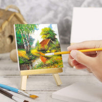 SUPVOX - Juego de lienzos y caballete para pintura, manualidades, dibujos, arte, decoración, lienzo, pintura, soporte, 10 unidades - Arteztik
