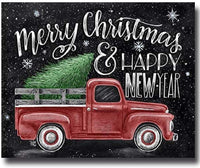 SUNKOO - Kit de pintura de diamante de Navidad para adultos, pintura de perforación completa con diamantes de imitación, decoración de pared para el hogar, feliz año nuevo, 12.0 x 16.0 in - Arteztik
