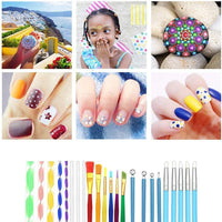 35Pcs Mandala Dotting Tools Set for Art Rock Painting, Stencil Painting Tools Stylus Paint Tray for Canvas Rocks Crafting Drafting Art Supplies - Arteztik
