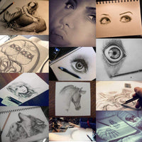 Juego de 16 lápices de dibujo Bowite para dibujar 8B, 7B, 6B, 5B, 4B, 3B, 2B, B, F, HB, H, 2H, 3H, 4H, 5H, 6H para principiantes o artistas profesionales. - Arteztik
