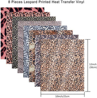 Sntieecr - 8 hojas de vinilo con estampado de leopardo, 12.0 x 10.0 in, para manualidades - Arteztik

