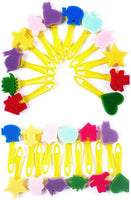 12 unidades, colorido patrón de dibujos animados para niños, sello de pintura de esponja, herramientas creativas de pintura de bricolaje, figuras geométricas de frutas de animales. - Arteztik
