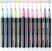 SAKEYR Shimmer Markers for Doddle Dazzle: Outline Pens for Easter Eggs Card Making Paint Markers for Craft Supplies Glitter Pens for Photo Album Scrapbook Material Metallic Markers for Kids Adults - Arteztik
