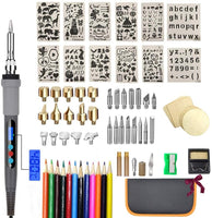 75 piezas de leña, herramienta de combustión de madera con pantalla LCD pluma de combustión de madera ajustable de soldadura de temperatura, grabado/tallado/puntas de soldadura/estuche de transporte. (gris) - Arteztik
